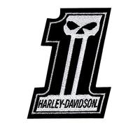 Harley-Davidson 3 in. Embroidered Dark Custom #1 Skull Small Emblem Sew-On Patch