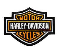 Harley-Davidson 5.6 inch Embroidered Orange Bar & Shield Logo Emblem Patch