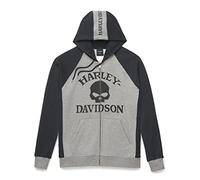 Harley-Davidson 96282-22VM Sweat à capuche zippé Willie G Skull Colorblock pour homme, Gris, XL