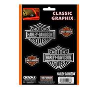 Harley-Davidson Bar&Shield Lot de 4 autocollants étanches pour casque de moto, voiture, ordinateur portable et plus encore
