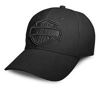 Harley-Davidson Casquette de baseball pour homme - Casquette de motard - Motif brodé Phantom - Casquette de baseball réglable pour homme, noir, taille unique