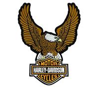 Harley-Davidson Écusson brodé à coudre Motif aigle Marron 26 cm, marron, 7.75" x 10.25"