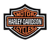 HARLEY-DAVIDSON Grand écusson Bar & Shield Patch décoratif Rectangulaire Orange Small Classique Couture Polyester 1 Enfant