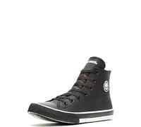 HARLEY-DAVIDSON Homme Baxter Leather Motorcycle Casual Sneaker Basket, Noir/Blanc, 47 EU