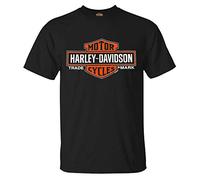 Harley-Davidson Men's Distressed Elongated Bar & Shield Black Tee 30296553 (XL)