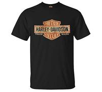 Harley-Davidson Men's Distressed Elongated Bar & Shield Black Tee 30296553 (XL)