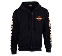Harley-Davidson Men's Hooded Sweatshirt, Bar & Shield Zip Black Hoodie 30299142