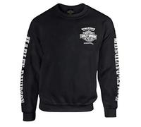 Harley-Davidson Men's Lightning Crest Fleece Pullover Sweatshirt, Black