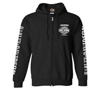 Harley-Davidson Men's Lightning Crest Full-Zippered Hooded Sweatshirt, Black