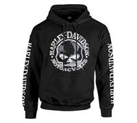 Harley-Davidson Men's Lightning Crest Pullover Hooded Sweatshirt, Black