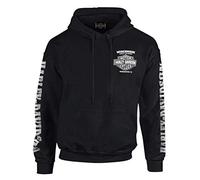 Harley-Davidson Men's Lightning Crest Pullover Hooded Sweatshirt, Black