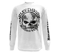 Harley-Davidson Men's Shirt, Willie G Skull Long Sleeve Tee, White 30296646