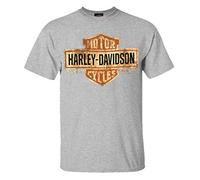 Harley-Davidson Men's Tee, Distressed Bar & Shield T-Shirt, Gray 30296597