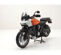 Harley Davidson Pan Amérique 1250 2021 Orange Blanc Modèle de Moto 1:12 Maisto