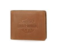 Harley Davidson Portefeuille en Cuir véritable pour Homme avec Blocage RFID - Cognac (Indo), Cognac (Indo), Portefeuille en Cuir véritable avec Blocage RFID pour Homme