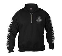 Harley-Davidson Pull à Fermeture éclair 1/4 pour Homme Noir