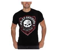 Harley-Davidson Ragged Willie G Skull T-Shirt à Manches Courtes pour Homme, Noir, Taille L