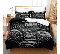 Harley Davidson Sets De Housses De Couettes D Motorcycle Imprimé Ensemble De Literie Housses De Couettes Avec Et Taie D'oreiller Double¿Xcm¿