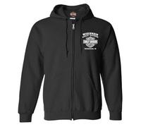 Harley-Davidson Shady Biker Skull Sweat à capuche zippé en coton mélangé pour homme Noir, Noir , S
