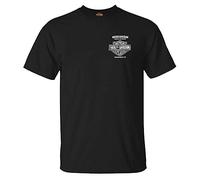 Harley-Davidson T-shirt en coton à manches courtes et col rond Lightning Crest pour homme, noir, Taille 3XL