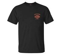 Harley-Davidson T-shirt en coton à manches courtes et col rond pour homme Eagle Piston - Noir, noir, Taille M