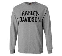Harley-Davidson T-shirt pour homme, T-shirt à manches longues, Heritage H-D gris 30296638, Gris sport, Taille 3XL