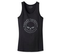 HARLEY-DAVIDSON Ultra Classic Skull Débardeur pour Femme Noir Beauté Biker T-shirt Sans Manches Manches Manches Courtes T-shirt Moto L
