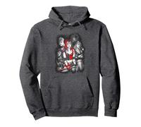 Harley Quinn Bad Gals Black & White Sweat à Capuche, Unisexe pour Adultes, Chiné Foncé, XL