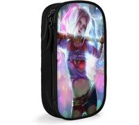 Harley-Quinn Trousse À Crayons Grande Capacité Sac À Cosmétiques De Voyage Trousse À Fermeture Éclair Garçon Fille Cadeau Étudiant Papeterie Sac De Rangement-Noir