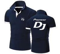 HARLSO Polo à Manches Courtes pour Homme pour Pioneer DJ Quick Dry Athletic Tees Casual Work Golf Tennis Tops Workout Polo Shirts Sports Gym Top,Blue-4XL