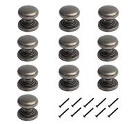 HARMAC HOUSE Lot de 10 boutons d'armoire ronds vintage en étain - Poignées de porte et tiroir robustes en forme de champignon de 32 mm de diamètre (bronze)