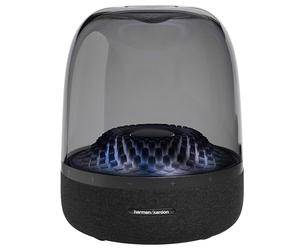 Harman Kardon Aura Studio 4, Enceinte Bluetooth avec dôme Transparent et Jeu de lumière à thème, Design élégant et Son Exceptionnel sur 360 degrés, en Noir