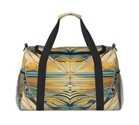 Harmonic Horizons Sac de voyage pour homme et femme, sac de voyage pliable et sac fourre-tout spacieux pour le rangement d'articles de toilette, bagages, articles personnels, noir, taille L, Noir , L