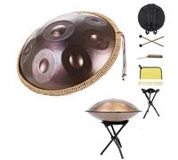 Harmonic Tambour À Main 432 Hz/440 Hz, 9/10/12 Notes 22 Pouces En Ré Mineur Instrument De Percussion Avec Trépied De Batterie, Handpan En Acier Pour La Méditation(Purple,12 notes(440HZ))