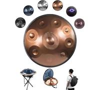 Harmonic Tambour À Main En Ré Mineur - 9/10/12 Notes Instrument À Percussion En Acier De Tambour À Main, 432 Hz/440 Hz Handpan Drum, Pour Le Yoga Et La Guérison Sonore(Gold,440HZ/9Note)