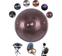 Harmonic Tambour À Main En Ré Mineur - 9/10/12 Notes Instrument À Percussion En Acier De Tambour À Main, 432 Hz/440 Hz Handpan Drum, Pour Le Yoga Et La Guérison Sonore(Brown,440HZ/10Note)