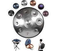 Harmonic Tambour À Main En Ré Mineur - 9/10/12 Notes Instrument À Percussion En Acier De Tambour À Main, 432 Hz/440 Hz Handpan Drum, Pour Le Yoga Et La Guérison Sonore(Silver,432HZ/10Note)