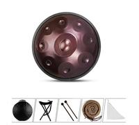 Harmonic Tambour À Main - Instrument De Tambour Handpan, 18 Pouces, 9 Notes En Sol Mineur, 440 Hz, Tambour En Handpan En Acier for Adultes, for L'éducation Musicale, Les Rassemblements(Purple)