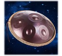 Harmonic Tambour À Main, Tambour En Handpan En Acier, 22 Pouces, Accordage En Ré Mineur, 9/10/12 Notes Instruments De Musique À Percussion Ensemble De Tamboures À Main(Purple,432HZ/12Note)