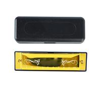 Harmonica 10 trous 20 tons C clé orgue à bouche Standard professionnel avec étui pour enfant débutant (Or)
