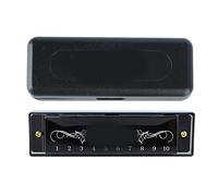 Harmonica 10 trous 20 tons C clé orgue à bouche Standard professionnel avec étui pour enfant débutant (Noire)