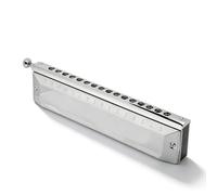 Harmonica 16 Trous 64 Notes, Instrument Chromatique Portable, Couleur Argent - Sons Riches, Échelle Chromatique Simple, Idéal Débutants et Cadeau