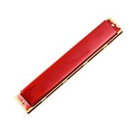 Harmonica 24 Trous Double Trou Note Simple Do Majeur Argent Rouge Noir Bleu Instrument Harmonica Débutant Instrument Professionnel(Red C)