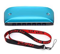 Harmonica 7 Trous Mini, Instrument à Vent Coloré, Compact et Léger, pour Débutant et Adulte - Son Pur et Puissant, Idéal pour Blues, Folk et Rock, Facile à Transporter (Bleue)