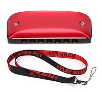 Harmonica 7 Trous Mini, Instrument à Vent Coloré, Compact et Léger, pour Débutant et Adulte - Son Pur et Puissant, Idéal pour Blues, Folk et Rock, Facile à Transporter (Rouge)