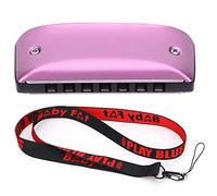 Harmonica 7 Trous Mini, Instrument à Vent Coloré, Compact et Léger, pour Débutant et Adulte - Son Pur et Puissant, Idéal pour Blues, Folk et Rock, Facile à Transporter (Rose)