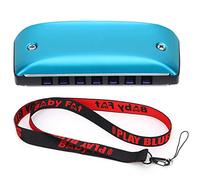 Harmonica 7 Trous Mini, Instrument à Vent Coloré, Compact et Léger, pour Débutant et Adulte - Son Pur et Puissant, Idéal pour Blues, Folk et Rock, Facile à Transporter (Bleue)
