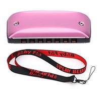 Harmonica 7 Trous Mini, Instrument à Vent Coloré, Compact et Léger, pour Débutant et Adulte - Son Pur et Puissant, Idéal pour Blues, Folk et Rock, Facile à Transporter (Rose)
