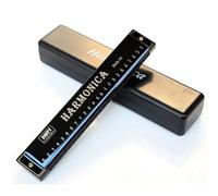 Harmonica à 24 trous accordé en do, adapté au blues, au rock, au jazz et au folk, idéal pour les débutants. (Noir)