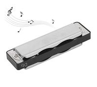 Harmonica à Trous, 10 Trous Mouthorgan Db Key Harmonica Blues Couvercle En Acier Inoxydable Résine ABS Instrument De Musique Professionnel Pour la Pratique Débutante(noir)